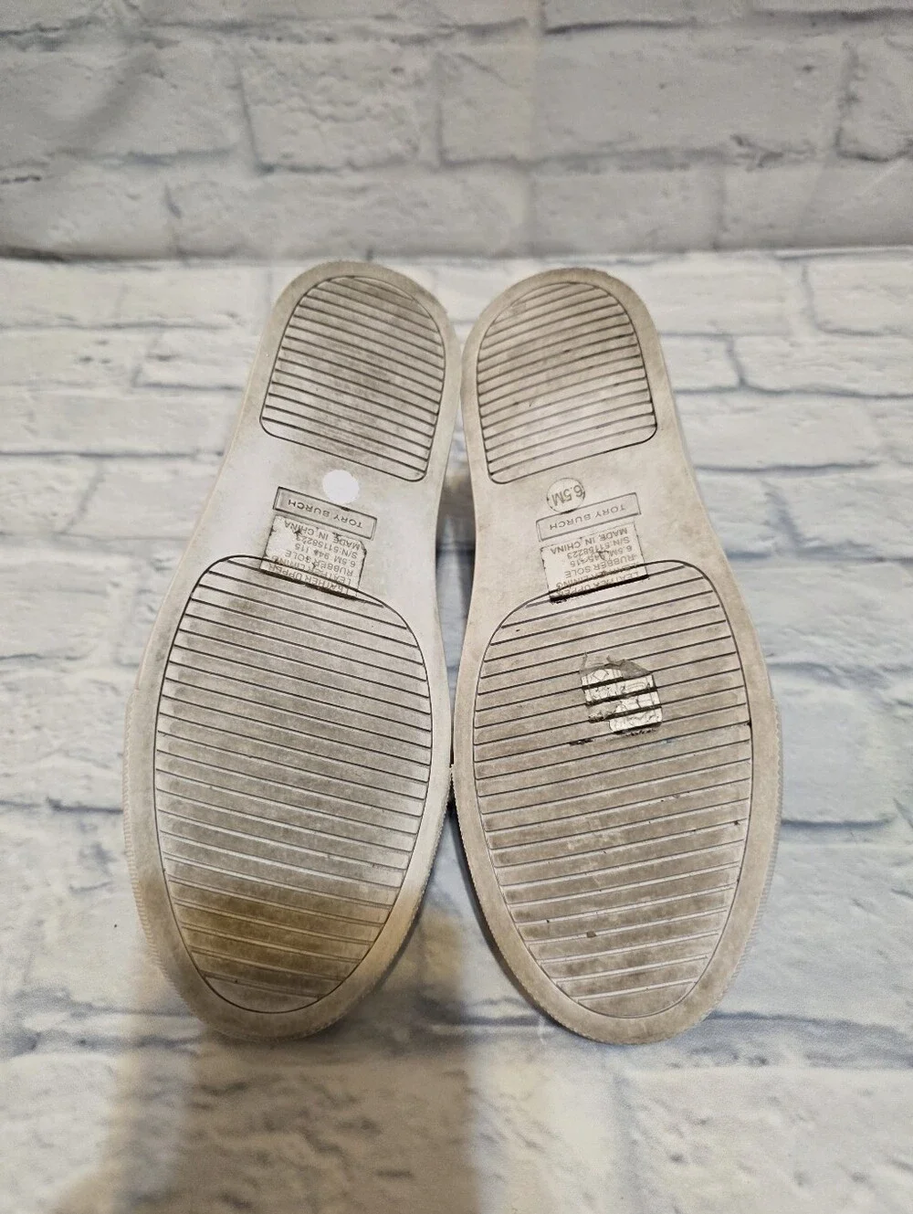 Tory Burch Navy Laser-Cut Slip-On Sneakers with White Sole